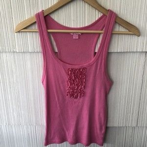 NWOT  Victoria's Secret Pink Ruffled Tank Top Size Medium Barbie Core